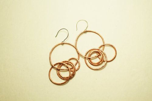 Judy Freyer Thompson's Circle Earrings - , Contemporary Wire Jewelry, Butane Torch, Soldering, Solder, Circle Earrings